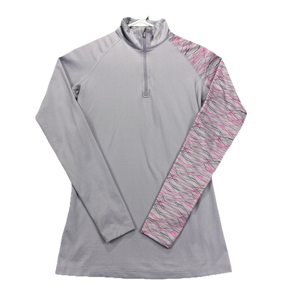 Nike Pro Combat Top Womens M‎ Lavender Dri-fit Fittted Quarter Zip Therma Fit